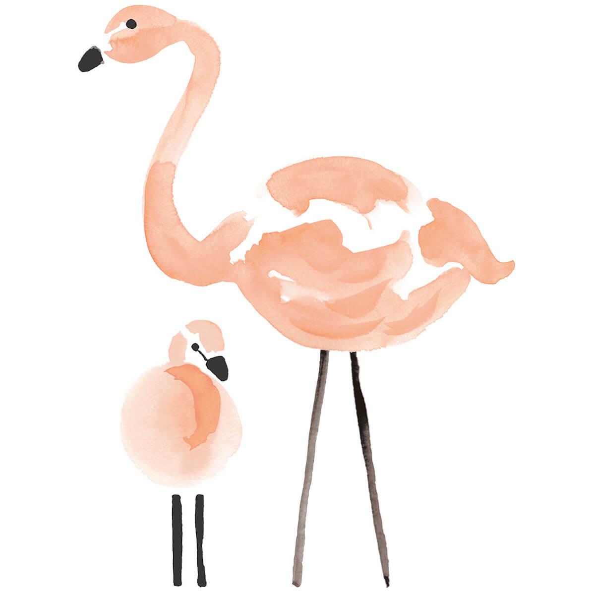 Sticker décoratif taille L Les flamants roses Lilipinso
