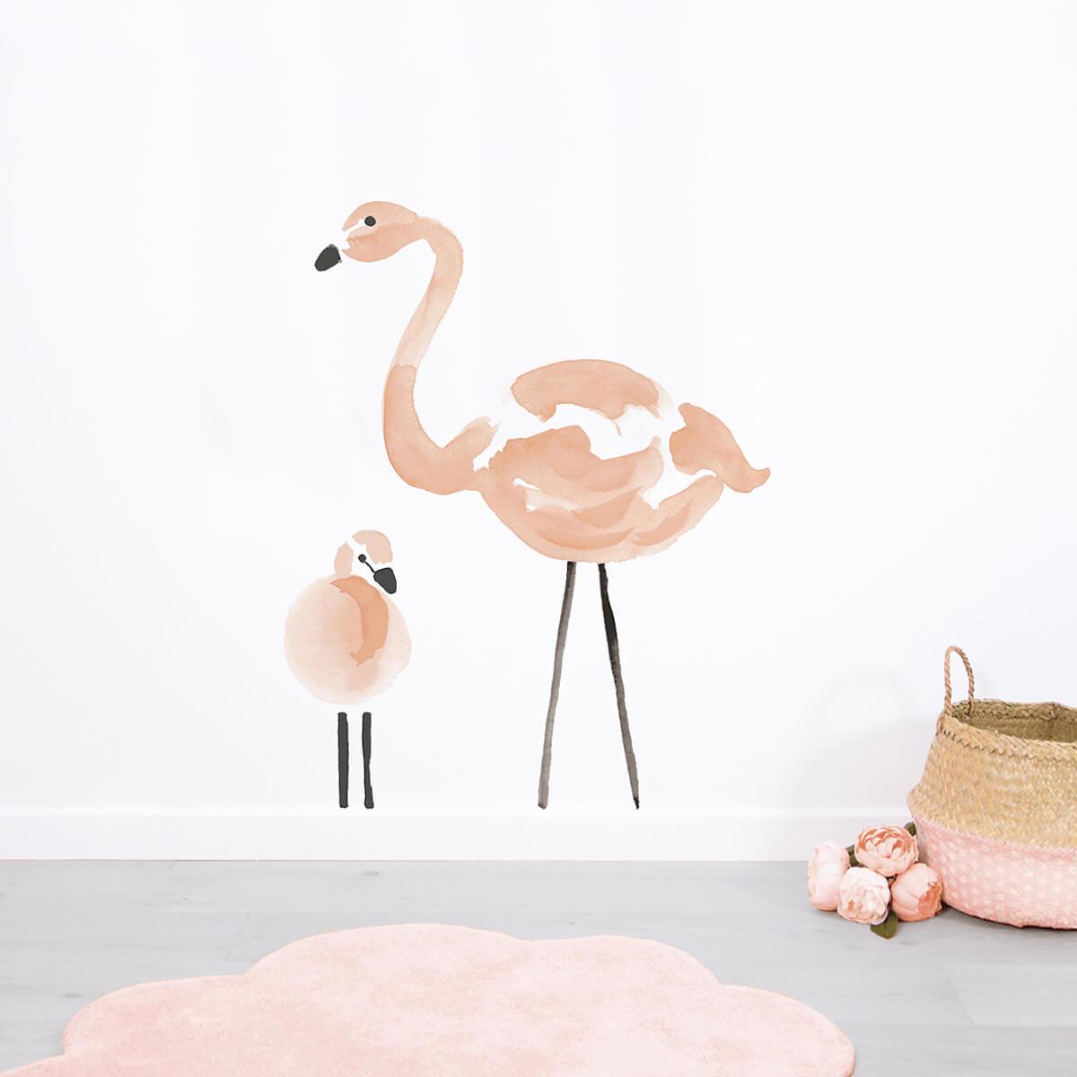 Sticker décoratif taille L Les flamants roses Lilipinso