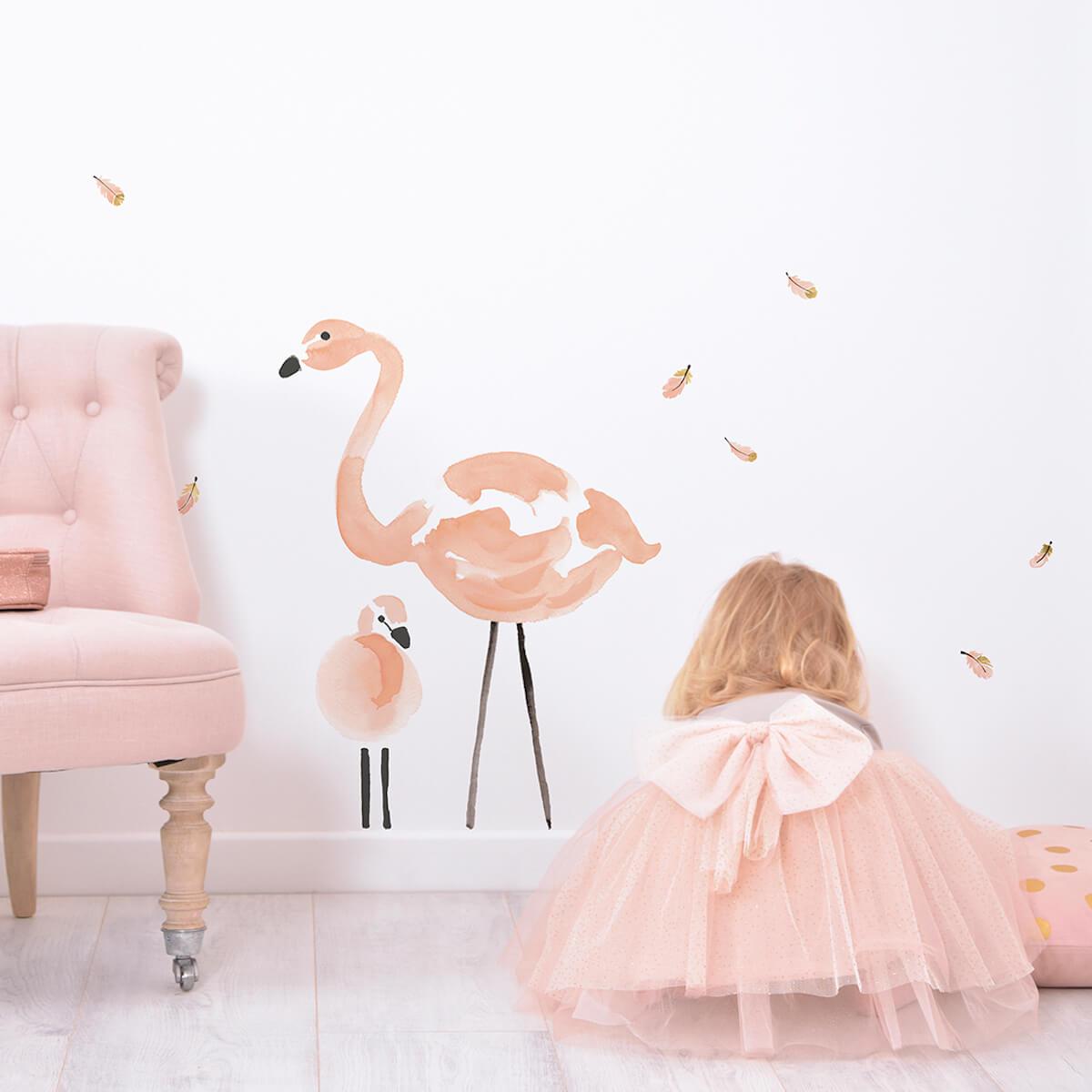Sticker décoratif taille L Les flamants roses Lilipinso