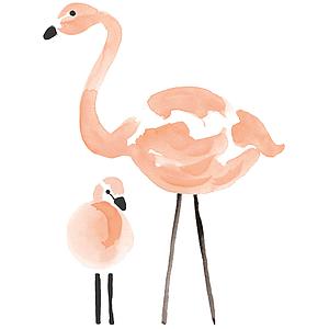 Sticker décoratif taille L Les flamants roses Lilipinso