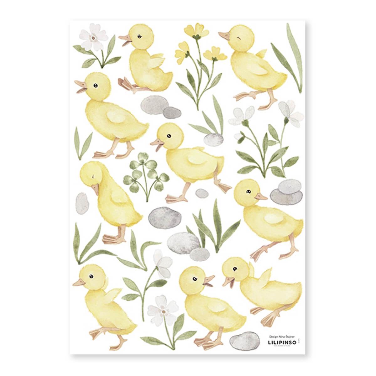 Stickers décoratifs 9 Petits Cannetons Lilipinso