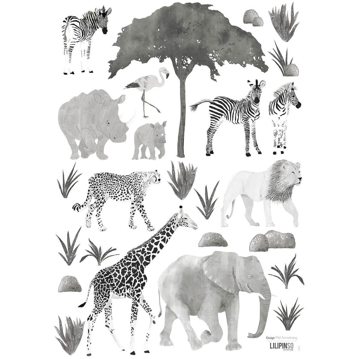 Stickers décoratifs Animaux sauvages Lilipinso