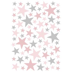 Stickers décoratifs Etoiles roses et gris Lilipinso