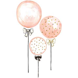Stickers décoratifs taille L Ballons Roses à pois dorés Lilipinso