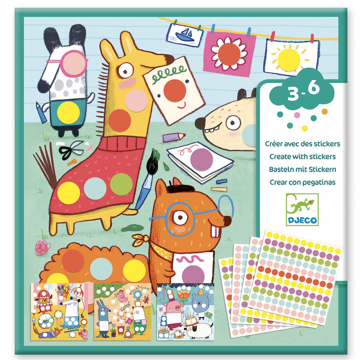 Stickers pour les petits  Avec des gommettes rondes Djeco