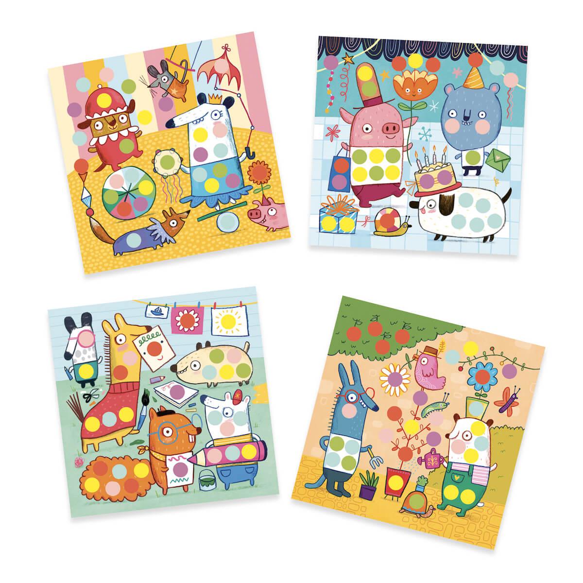 Stickers pour les petits  Avec des gommettes rondes Djeco