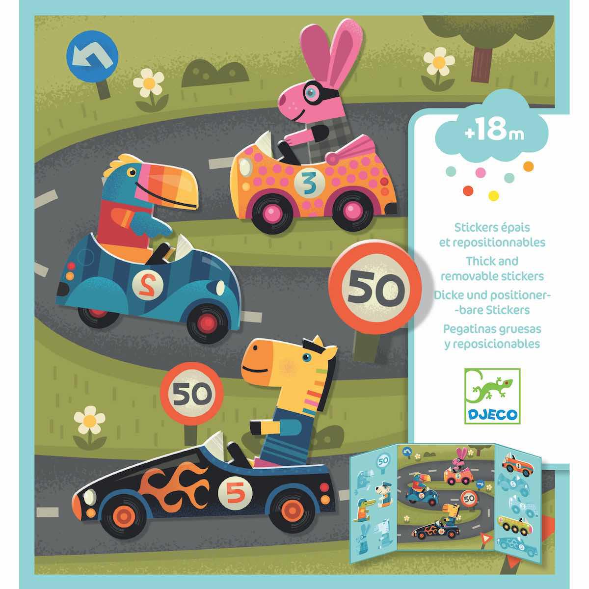 Stickers pour les petits  Les voitures Djeco