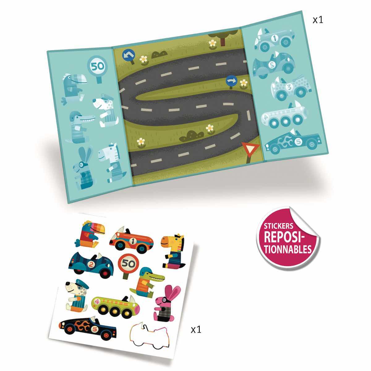 Stickers pour les petits  Les voitures Djeco