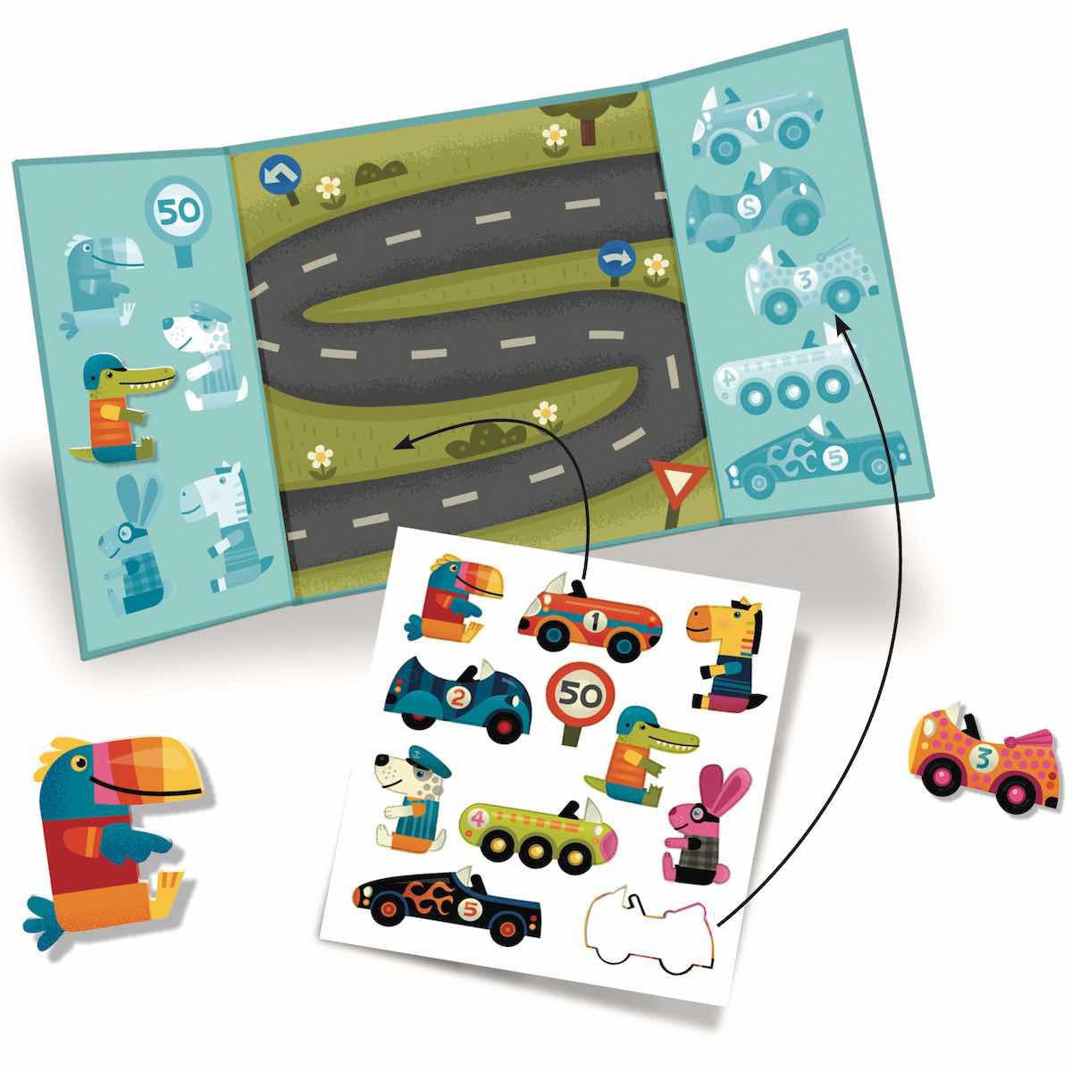Stickers pour les petits  Les voitures Djeco