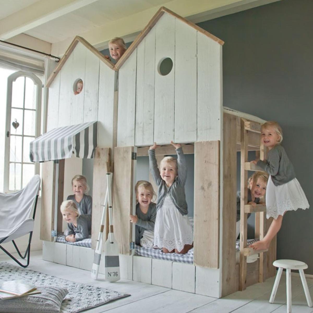 STRANDHUIS by DUTCHWOOD Lit Cabane naturel superposés