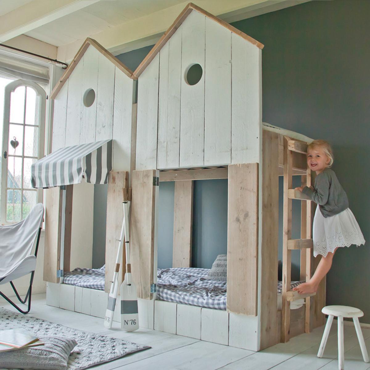 STRANDHUIS by DUTCHWOOD Lit Cabane naturel superposés