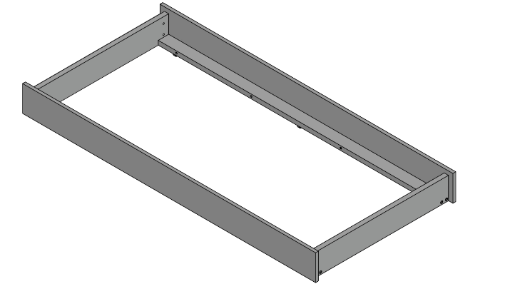 Structure de lit gigogne 90x187cm en chêne blanc Kasva