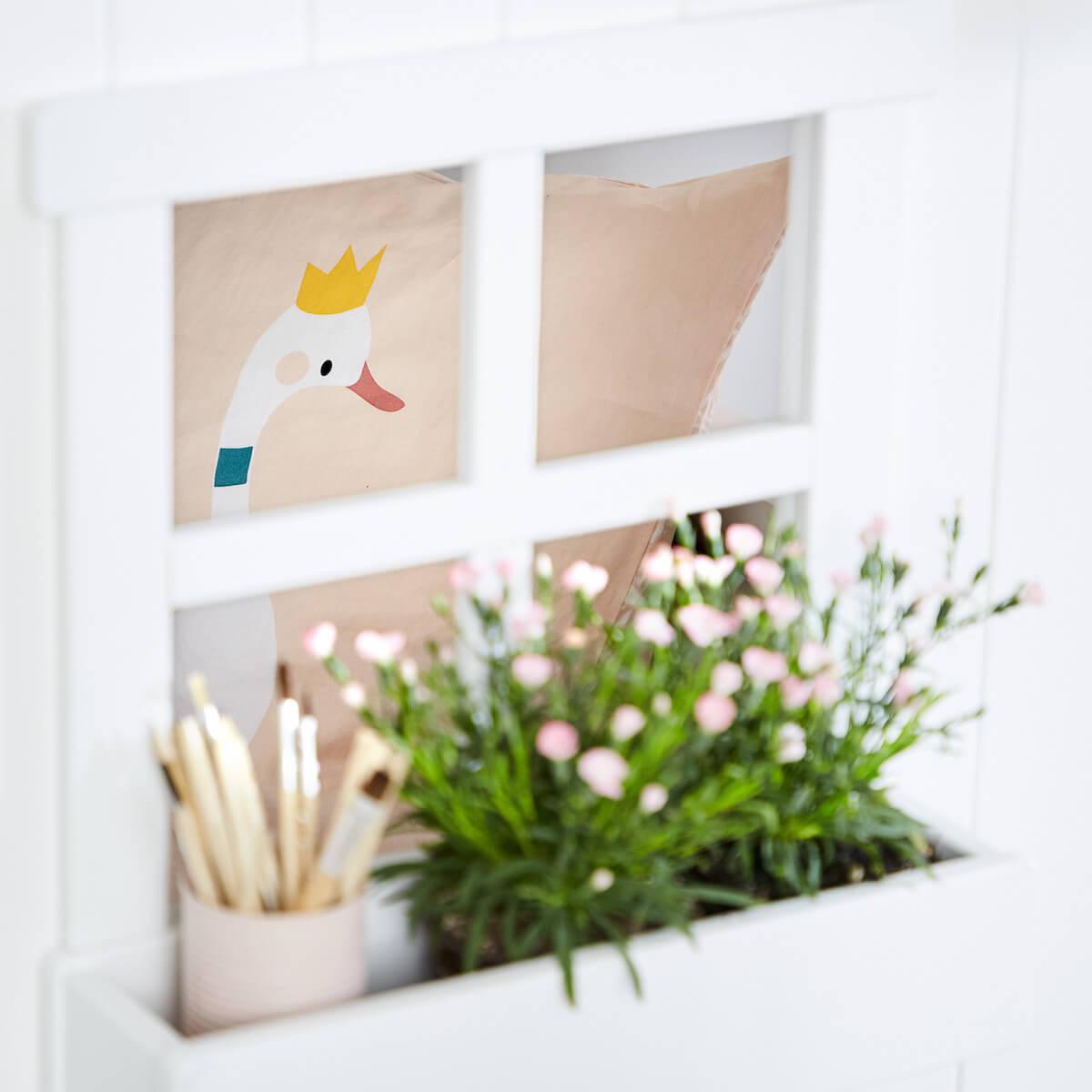 Structure toit lit cabane 190cm 1/2 PLAY HOUSE CLASSIC Flexa blanc-grey washed 