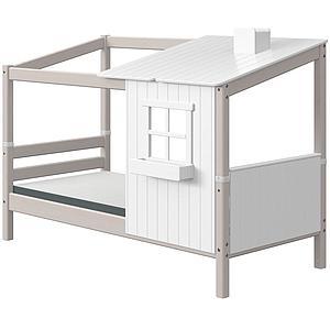 Structure toit lit cabane 190cm 1/2 PLAY HOUSE CLASSIC Flexa blanc-grey washed 