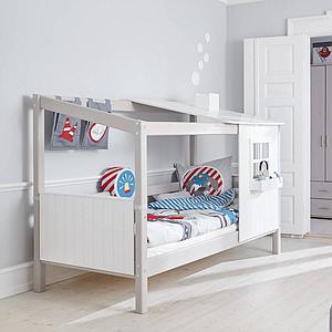 Structure toit lit cabane 190cm 1/2 PLAY HOUSE CLASSIC Flexa blanc-grey washed 
