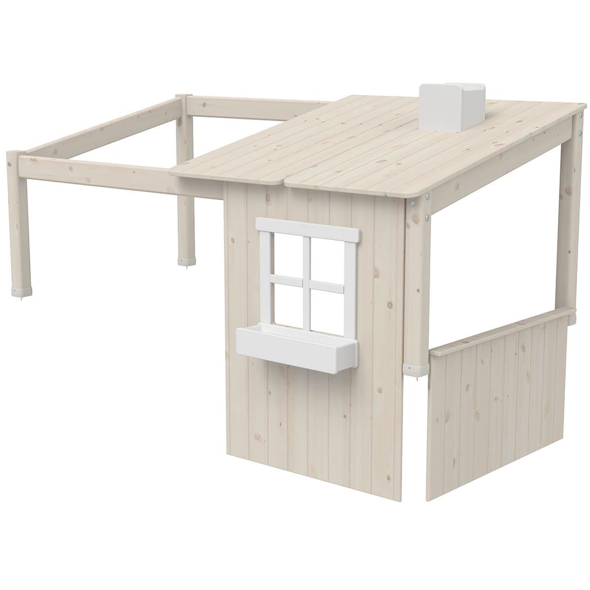 Structure toit lit cabane 190cm 1/2 PLAY HOUSE CLASSIC Flexa blanchi-blanc