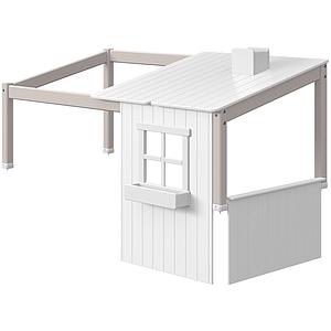 Structure toit lit cabane 200cm 1/2 PLAY HOUSE CLASSIC Flexa blanc-grey washed 
