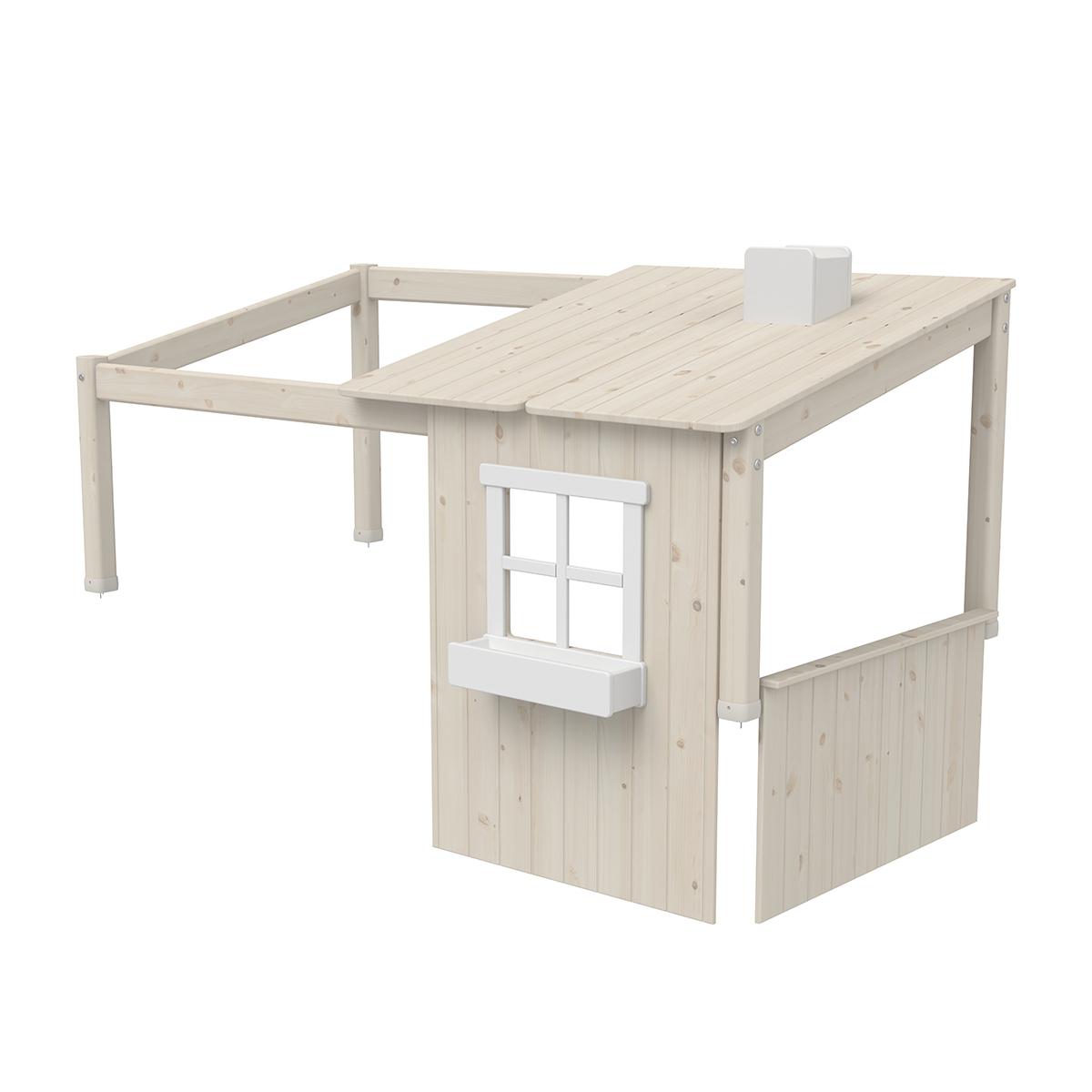 Structure toit lit cabane 200cm 1/2 PLAY HOUSE CLASSIC Flexa blanchi-blanc
