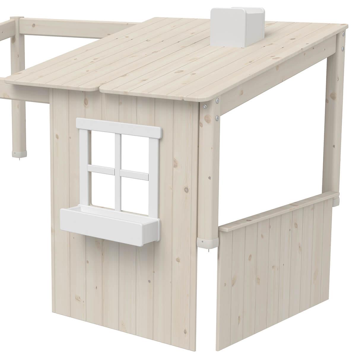 Structure toit lit cabane 200cm 1/2 PLAY HOUSE CLASSIC Flexa blanchi-blanc