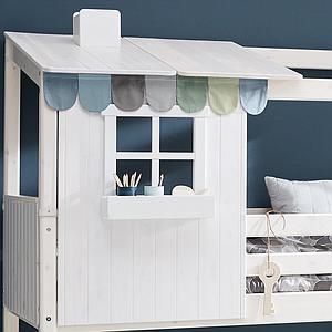 Structure toit lit cabane 200cm 1/2 PLAY HOUSE CLASSIC Flexa blanchi-blanc