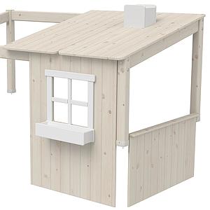 Structure toit lit cabane 200cm 1/2 PLAY HOUSE CLASSIC Flexa blanchi-blanc