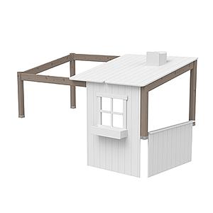 Structure toit lit cabane 200cm 1/2 PLAY HOUSE CLASSIC Flexa terra-blanc