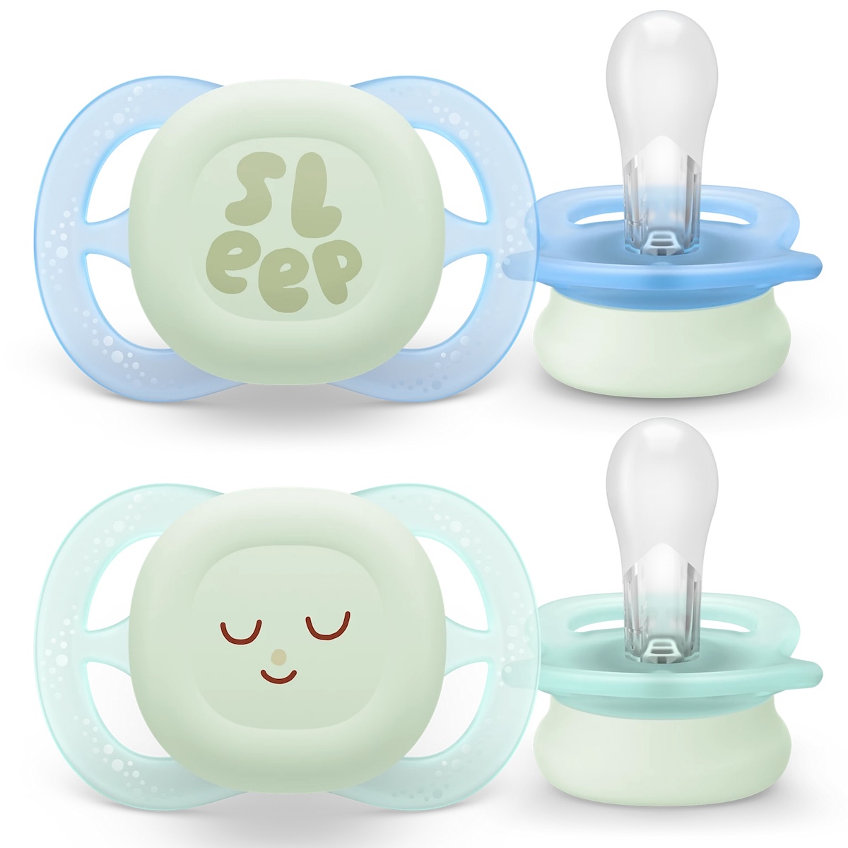Sucette +0M ULTRA START Avent Nuit vert bleu
