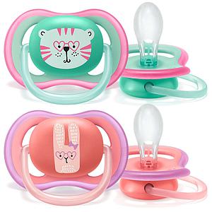 Sucettes +18M AIR GIRL Avent Tigre Lapin