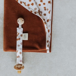 Sujeta chupetes Wooly Organic caramel