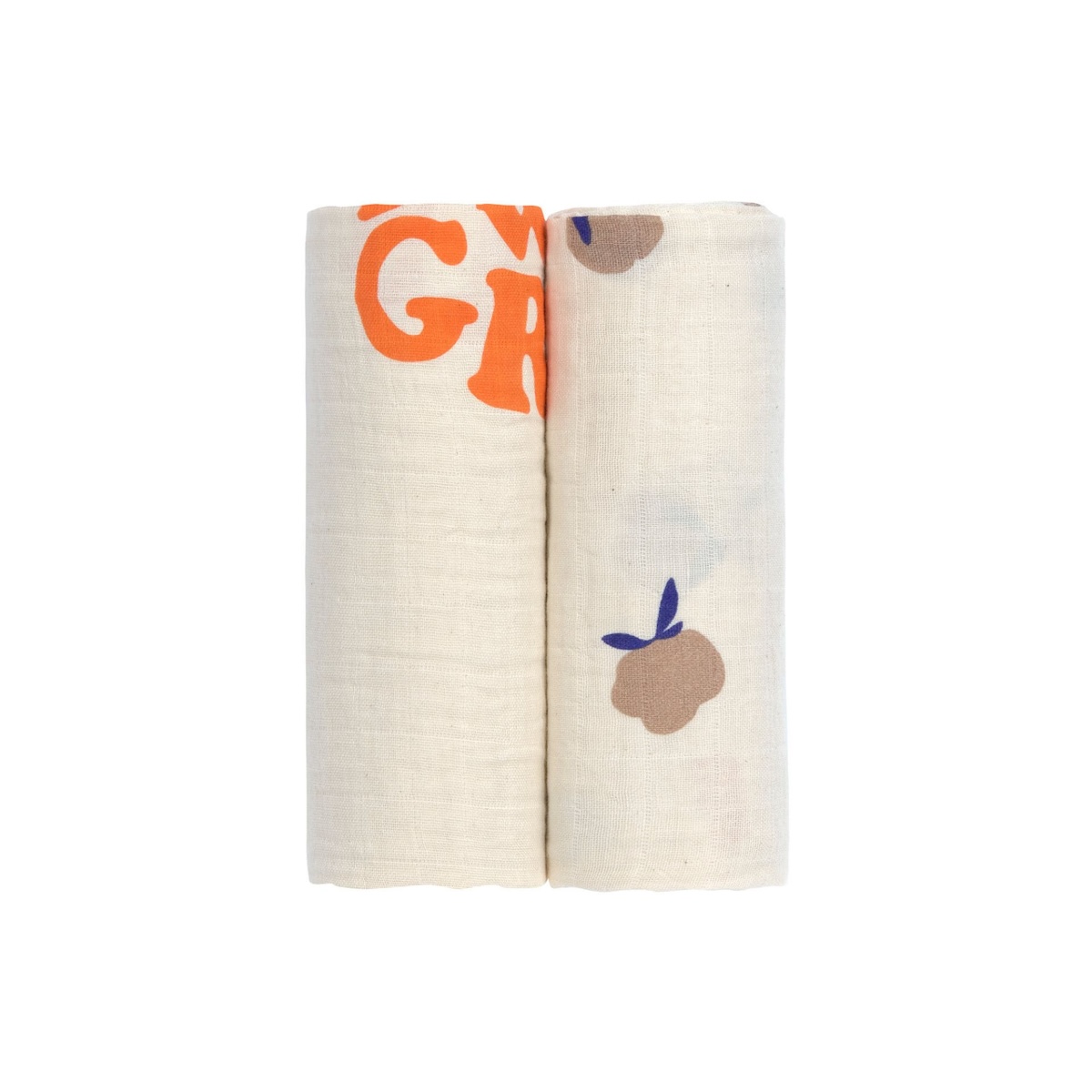 Swaddle & Burp Blanket L 80x80cm 2pcs Laessig Blossom nature (organic in conversion)