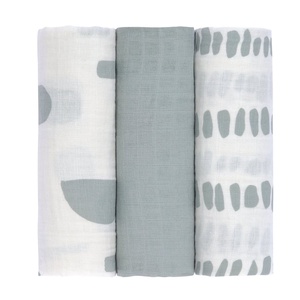 Swaddle & Burp Blanket L Strokes silver grey, Laessig