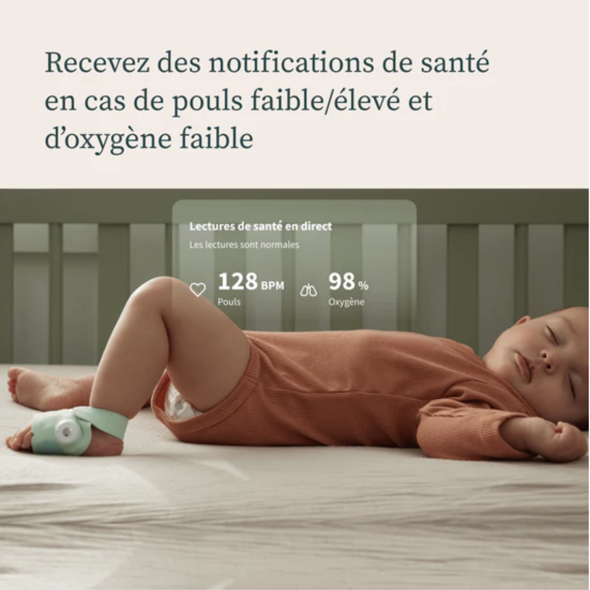 Système de surveillance intelligent pour bébé DREAM SOCK & CAM 2 Bundle Owlet dusty rose