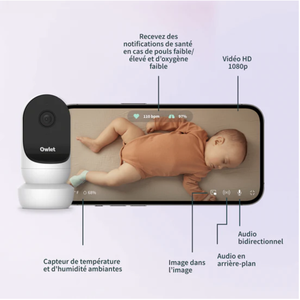 Système de surveillance intelligent pour bébé DREAM SOCK & CAM 2 Bundle Owlet dusty rose