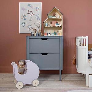 Table à langer 2 tiroirs Sebra classic grey