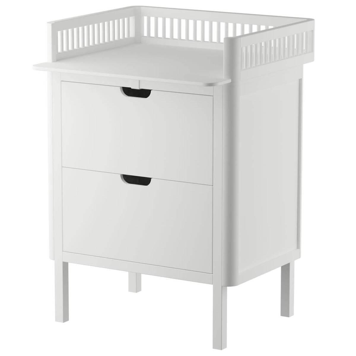 Table à langer 2 tiroirs Sebra classic white