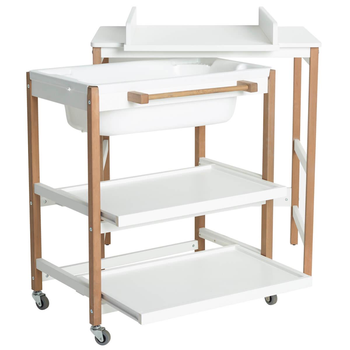 Table à langer-bain SMART Quax blanc-naturel