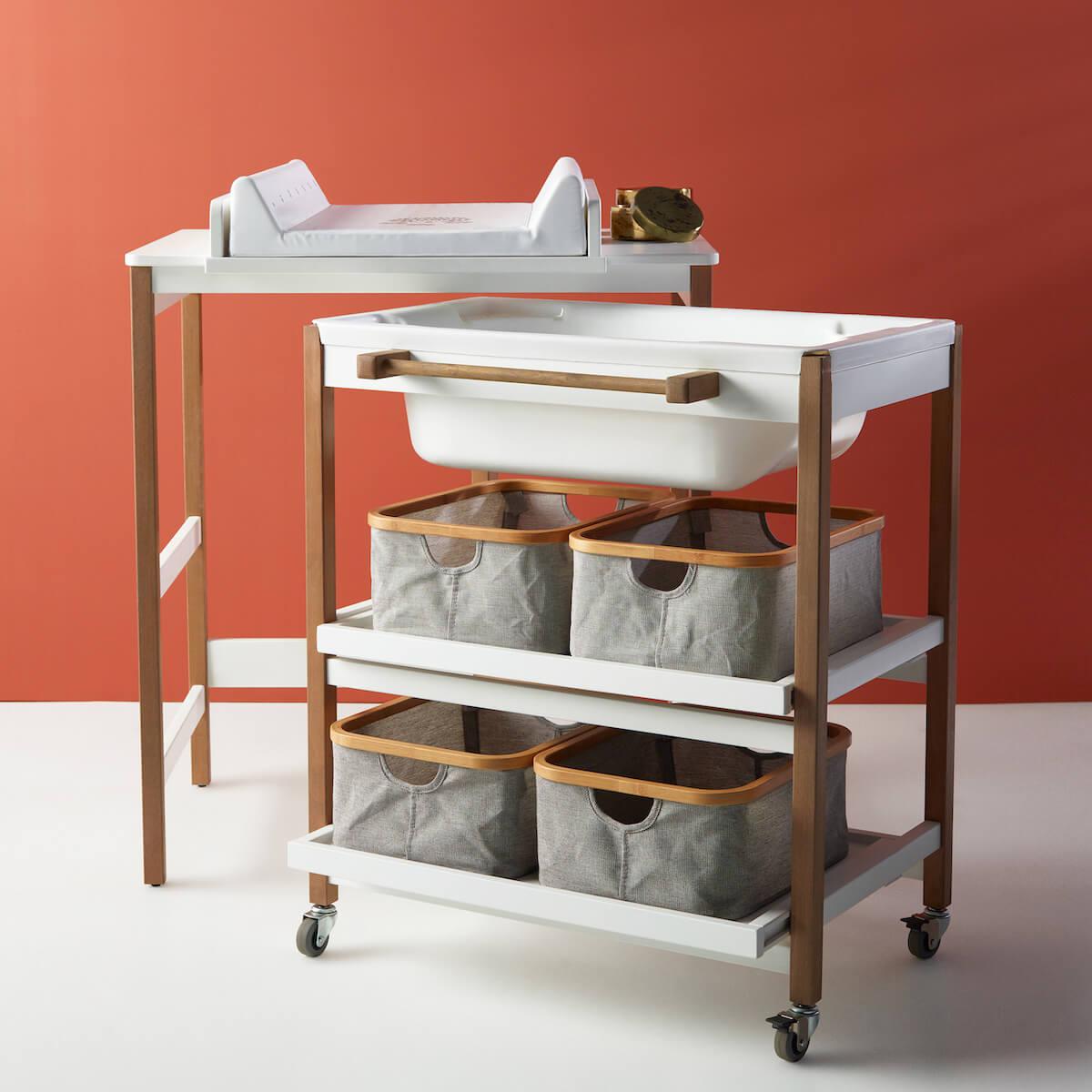 Table à langer-bain SMART Quax blanc-naturel