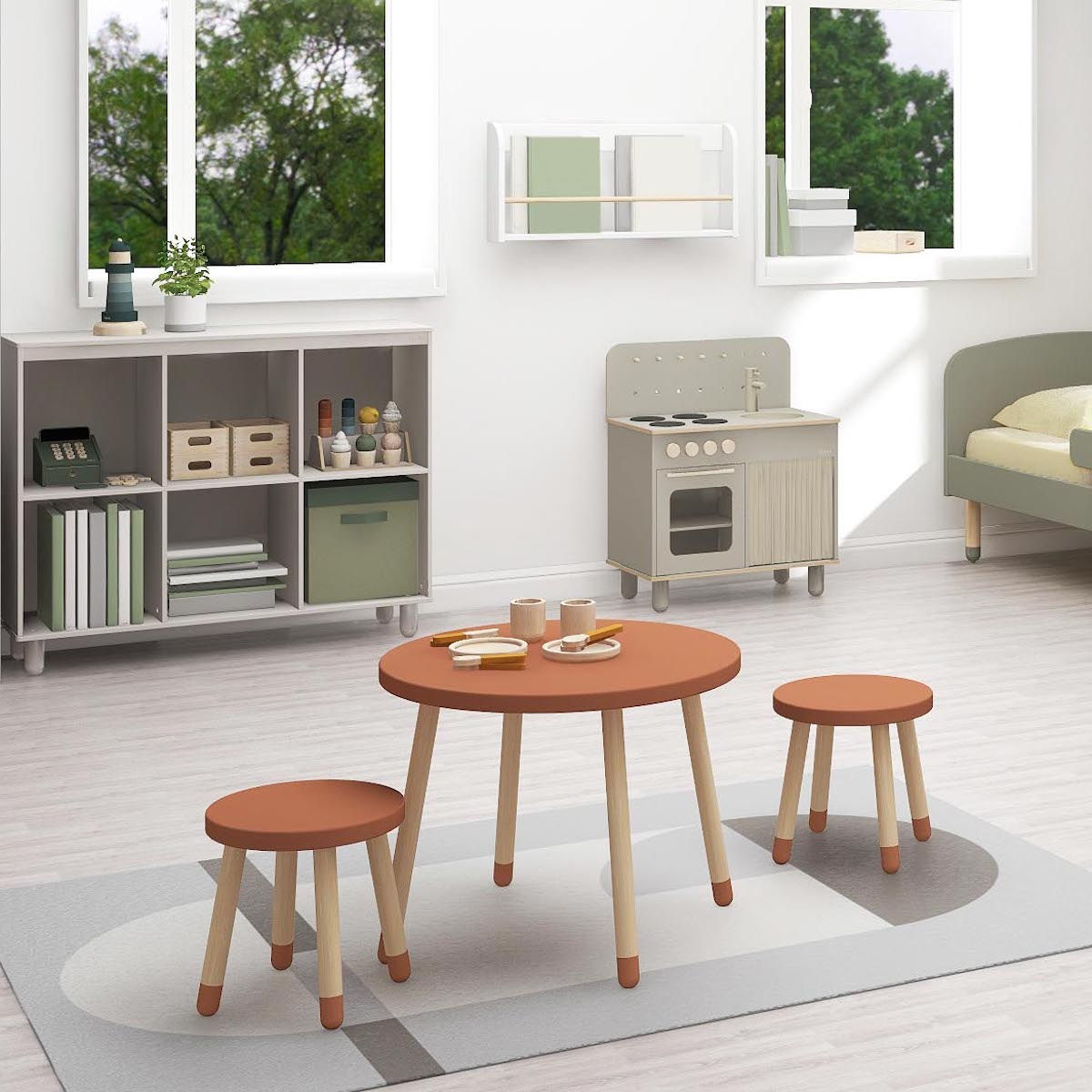 Table de jeu enfant 60cm DOTS Flexa Blush