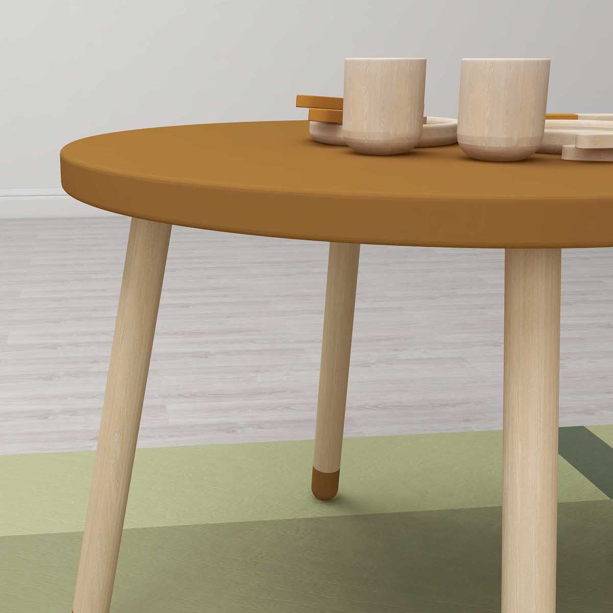 Table de jeu enfant 60cm DOTS Flexa Mustard