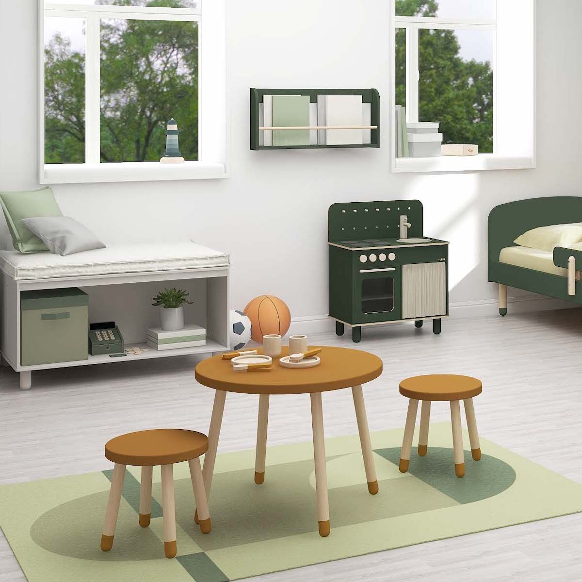 Table de jeu enfant 60cm DOTS Flexa Mustard