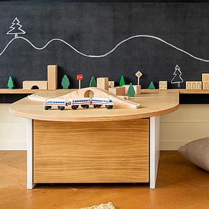 Table de jeu KASVA Multiplex placage chêne laqué blanc