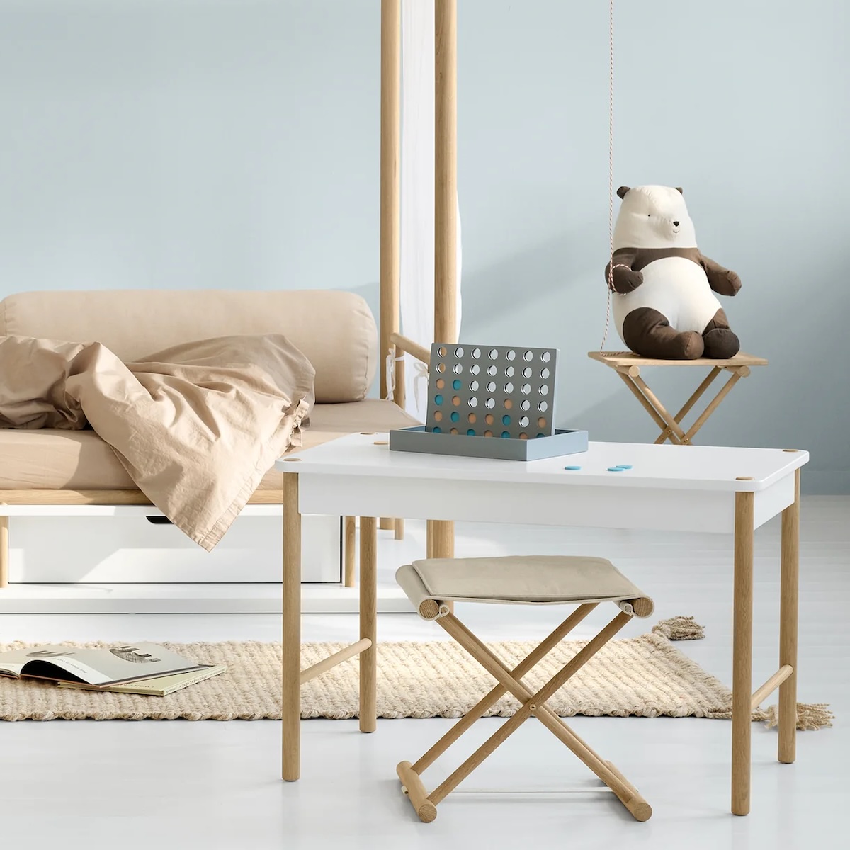 Table de jeux petit enfant CAMP Oliver Furniture blanc-chêne