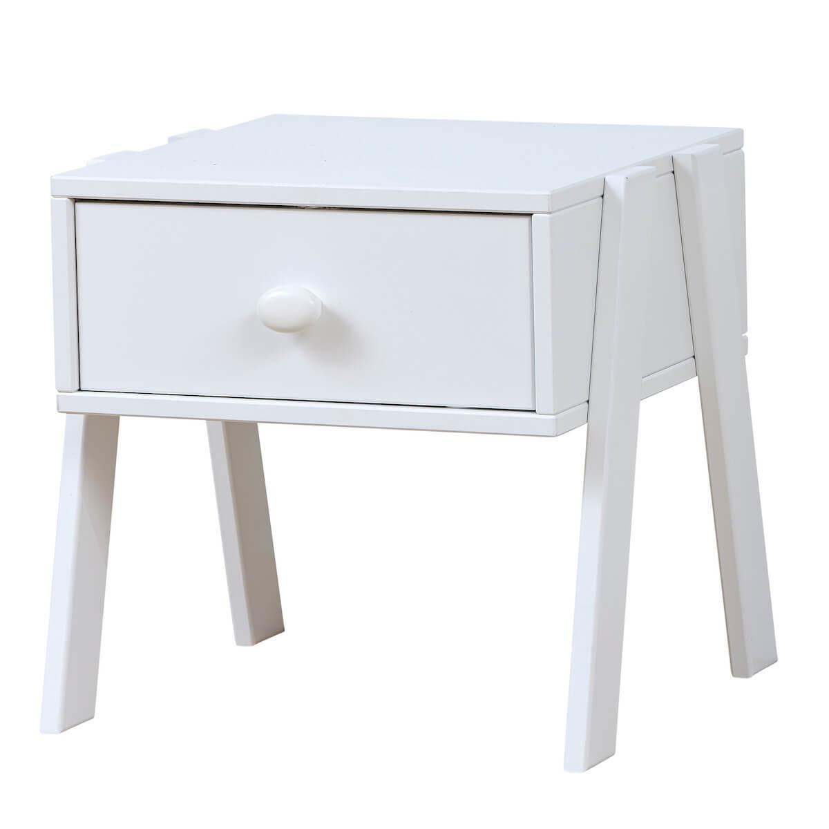 Table de nuit 1 tiroir Lifetime blanc (sans poignée)