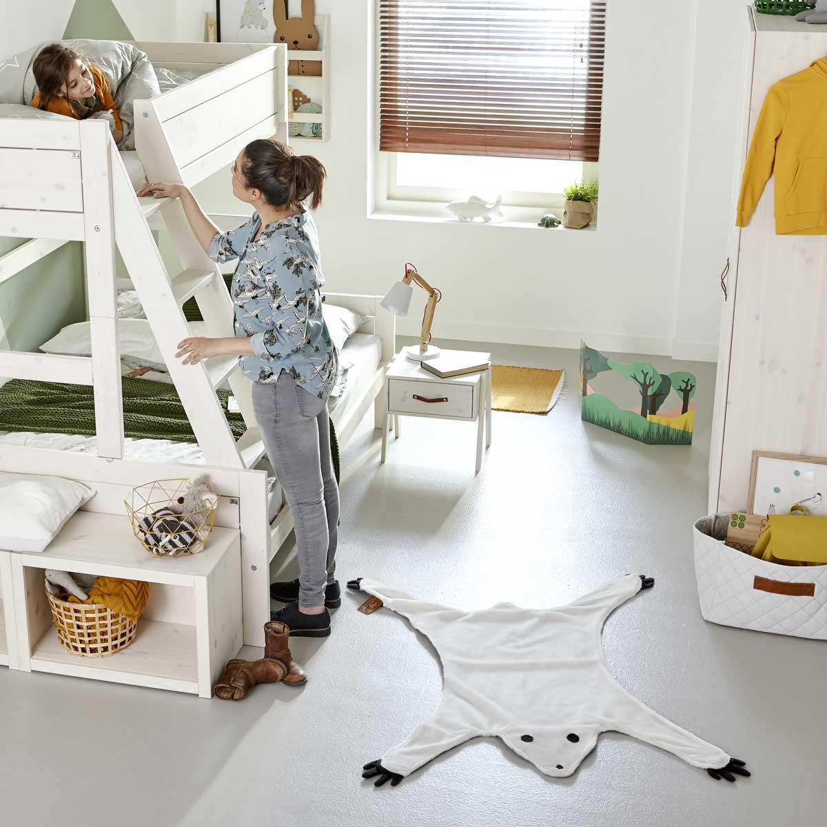 Table de nuit 1 tiroir Lifetime blanchi (sans poignée)