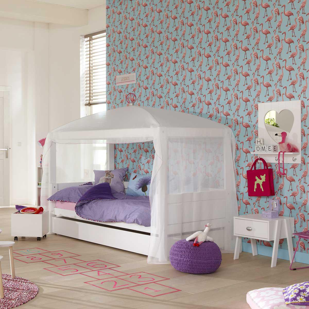 Table de nuit 1 tiroir Lifetime blanchi (sans poignée)