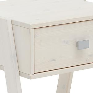 Table de nuit 1 tiroir Lifetime blanchi (sans poignée)