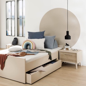 Table de nuit EEFJE Paidi Beige cashmere-chêne