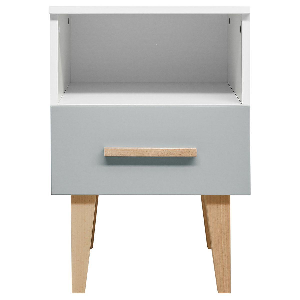 Table de nuit EMMA Bopita blanc-gris
