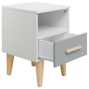 Table de nuit EMMA Bopita blanc-gris