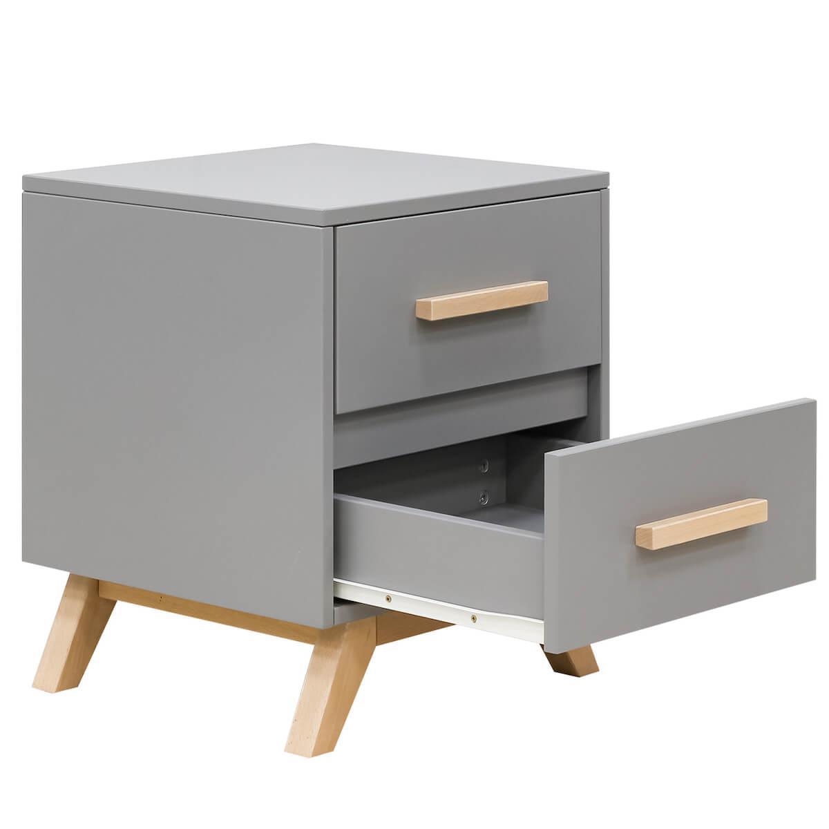 Table de nuit FENNA Bopita Gris-Naturel